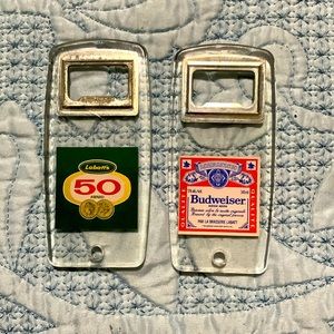 Labatt’s 50 and Budweiser vintage bottle openers
